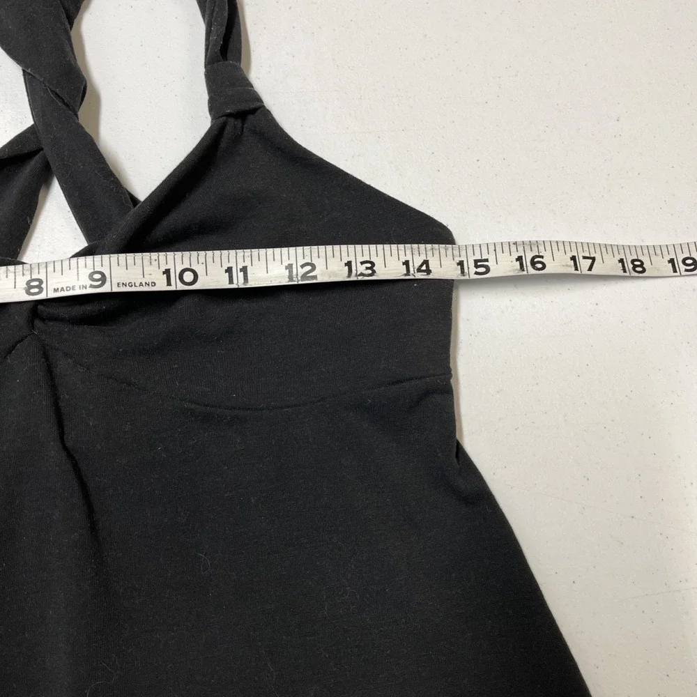 Prana‎ Mario Dress Black Athletic Knot Front Size S Built In Bra Comfort Travel